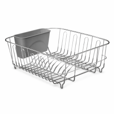 EGOUTTOIR VAISSELLE METAL PIEDS PVC+SUPPORT COUVERTS AMOVIBLE - 115191B