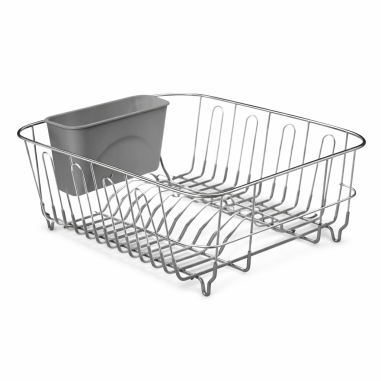 EGOUTTOIR VAISSELLE METAL PIEDS PVC+SUPPORT COUVERTS AMOVIBLE - 115191B