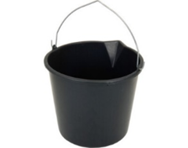 SEAU MENAGE 12L NOIR ANSE METAL AVEC BEC VERSEUR - RECYCLE