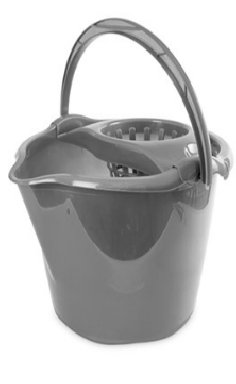 SEAU ESPAGNOL ROND 13.5L GRIS + ESSOREUR GRIS