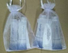 KIT DE SALLE DE BAIN SAC BLANC ORGENZA 3 PRODUITS