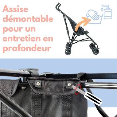 POUSSETTE CANNE FIXE AVEC CANOPY POUR ENFANT