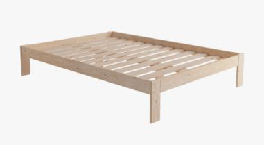 LIT DOUBLE "BASO" 140x190 - bois poli