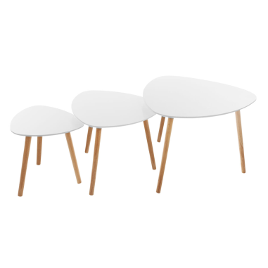 TABLE BASSE CAFE GIGOGNE BLANCHE X3 - 157052