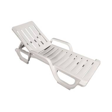 BAIN DE SOLEIL MALIBU BLANC DOSSIER REGLABLE Made in EU