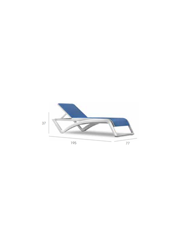 BAIN DE SOLEIL SKY  STRUCTURE BLANC TOILE BLEUE Made in EU