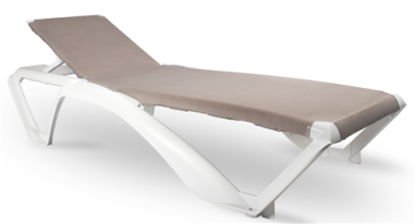 BAIN DE SOLEIL RESINE / TEXTILENE MARINA BLANC /TOILE CENDRE Made in EU