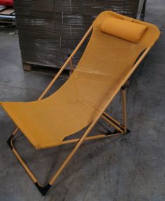 CHILIENNE METAL MOUTARDE TOILE MOUTARDE