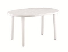 TABLE DE JARDIN OLOT / GALA 140 X 90CM *OVALE* BLANCHE Made in EU