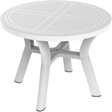 TABLE JAZMIN DALIA AVEC RENFORT CENTRAL Ø 100CM DIAM BLC - Made in EU