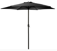 PARASOL Ø3M  MAT ALU  MANIVELLE  6 BALEINES  GRIS FONCE