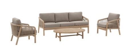 SALON COMPLET PAPOUASIE - 1 CANAPE + 2 FAUTEUILS + 1 TABLE - 205172