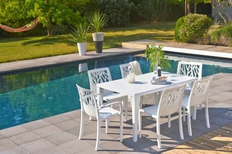 FAUTEUIL  VEGETAL BLANC GLACIER  GROSFILLEX FRANCE **ESP**