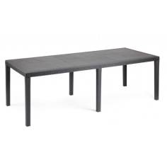 TABLE QUEEN   220 X 90 CM  ANTRACITE EFFET ROTIN  Made in EU