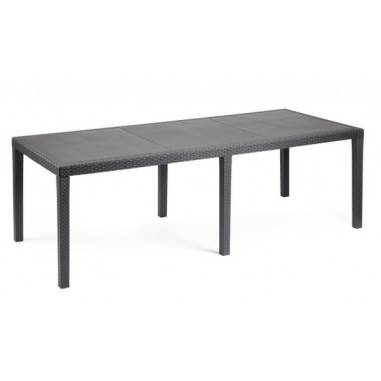 TABLE QUEEN   220 X 90 CM  ANTRACITE EFFET ROTIN  Made in EU