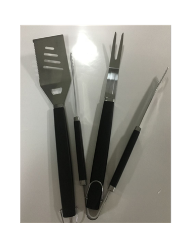 ENSEMBLE BARBECUE  3 PIECES MANCHE NOIR 1° PRIX