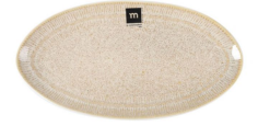 PLAT DE SERVICE OVAL 34X21CM FAIENCE CALOBRA CREME