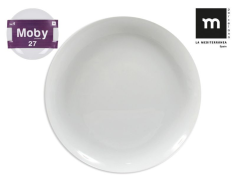 ASSIETTE PLATE 24 CM MOBY PORCELAINE BLANCHE **esp***