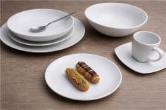 ASSIETTE DESSERT 19 CM  ""SILDE""  PORCELAINE BLANCHE