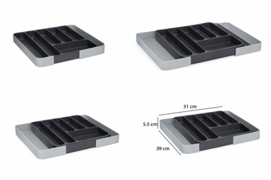 RANGE COUVERTS ***EXTENSIBLE*** GRIS