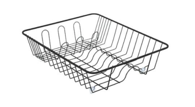 EGOUTTOIR VAISSELLE METAL CHROME / NOIR  39.5 X34 X11.50CM