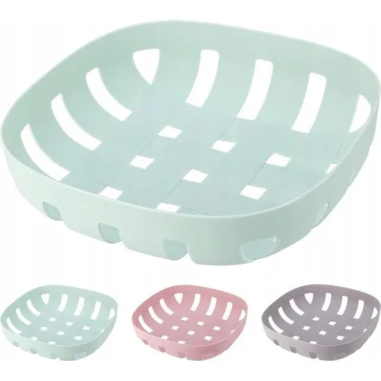CORBEILLE A PAIN / FRUIT PLASTIQUE SOUPLE 26 X 26 x H6.5 CM - ASSORTIS