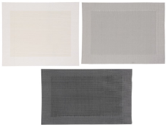 SET DE TABLE  TEXTALINE NOIR/ GRIS /BEIGE