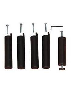 5 PIEDS PVC NOIR  POUR SOMMIER LATTES 22CM PM