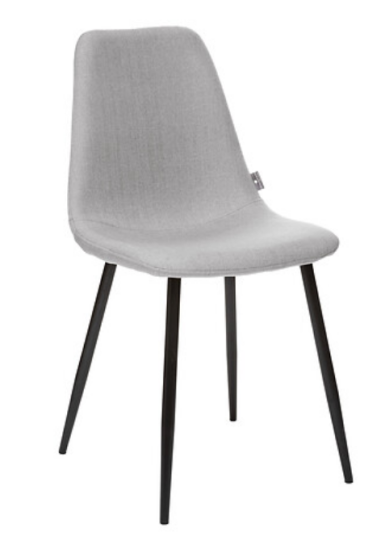 CHAISES TISSUS GRIS FONCE PIED NOIR - TIKA - 131255A