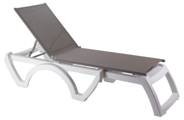 BAIN DE SOLEIL JAMAICA BEACH GRIS/TAUPE - STRUCTURE NOIRE -GROSFILLEX® FRANCE