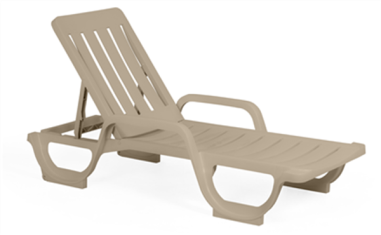 BAIN DE SOLEIL MAYA TAUPE DOSSIER REGLABLE Made in EU