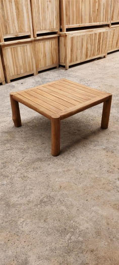 TABLE BASSE TECK MIKA 70 X 70 X 45 CM