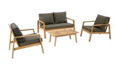 SALON COMPLET TIWI - 1 CANAPE + 2 FAUTEUILS + 1 TABLE