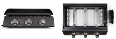 PLANCHA GAZ  PREMIUM - FONTE EMAILLE - 3 BRULEURS - PLAQUE 61 X38 CM- NOIR *ESP*