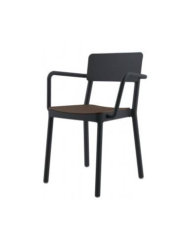 FAUTEUIL  EMPILABLE LISBOA GREY ANTHRACITE Made in EU