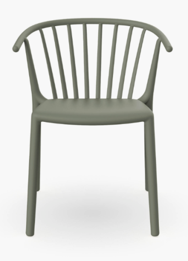 FAUTEUIL  EMPILABLE WOODY GRIS VERT Made in EU