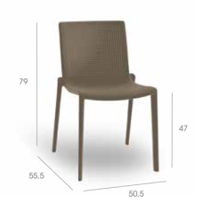 FAUTEUIL BEEKAT TAUPE- FIBRE DE VERRE INJECTE & PP Made in EU ***ARRET USINE***