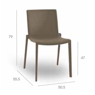 FAUTEUIL BEEKAT TAUPE- FIBRE DE VERRE INJECTE & PP Made in EU ***ARRET USINE***