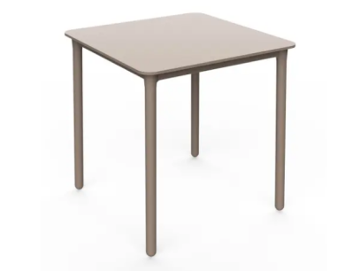 TABLE MARSELLA 70X70CM  TAUPE ARENA PLATEAU ET PIED POLYPROPILENE Made in EU
