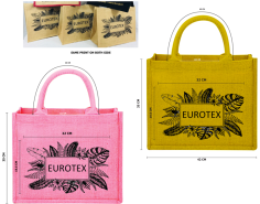 SAC EN TOILE DE JUTE AVEC LOGO "EUROTEX FLORAL SALON"-  42  X 35  X19 CM
