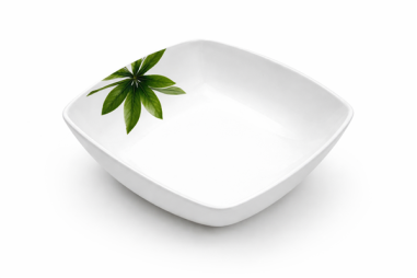 ASSIETTE CREUSE  CARRE BAMBOO  20 CM