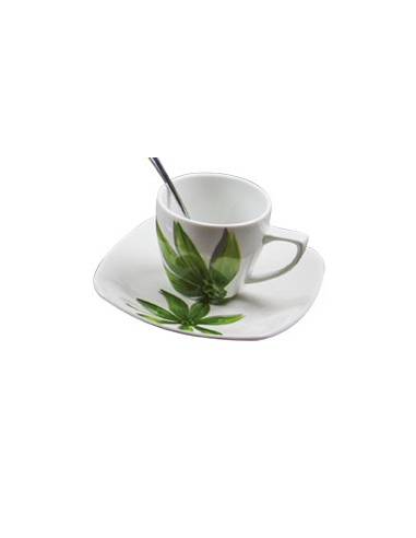 TASSE 20CL ET SOUS TASSES BAMBOO/TROPICAL