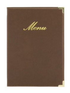 PORTE MENU BRUN A5 25x18 CM