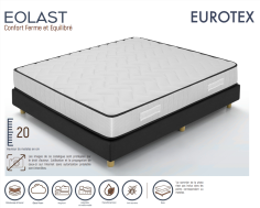 MATELAS EOLAST  140X190x 20 - 35 Kg - 2 cm memoryform 50kg 2