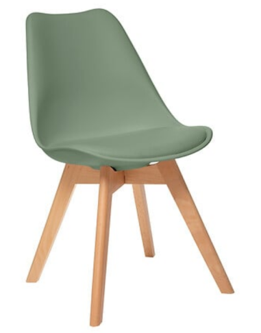 CHAISE BOYA VERT PIED COMPAS HETRE - 157166D