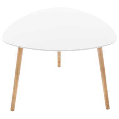 TABLE BASSE CAFE BLANC L. 60 X P. 60 X H. 45 CM **ARRET USINE**
