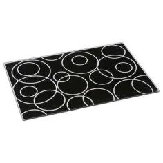 PLANCHE A DECOUPER EN VERRE 40 X 30 CM NOIRE MOTIFS PAS DE LAVE VAISSELLE