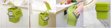 POUBELLE A COMPOST IRIS 5L AVEC COUVERCLE - COULEUR VERT LIMA