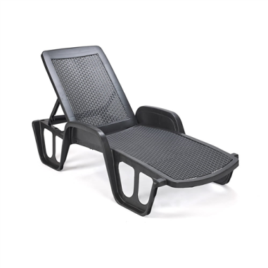 BAIN DE SOLEIL - ANTHRACITE LETTI POOL - EFFET ROTIN DOSSIER REGLABLE Made in EU
