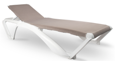 BAIN DE SOLEIL RESINE / TEXTILENE MARINA BLANC /TOILE CENDRE Made in EU